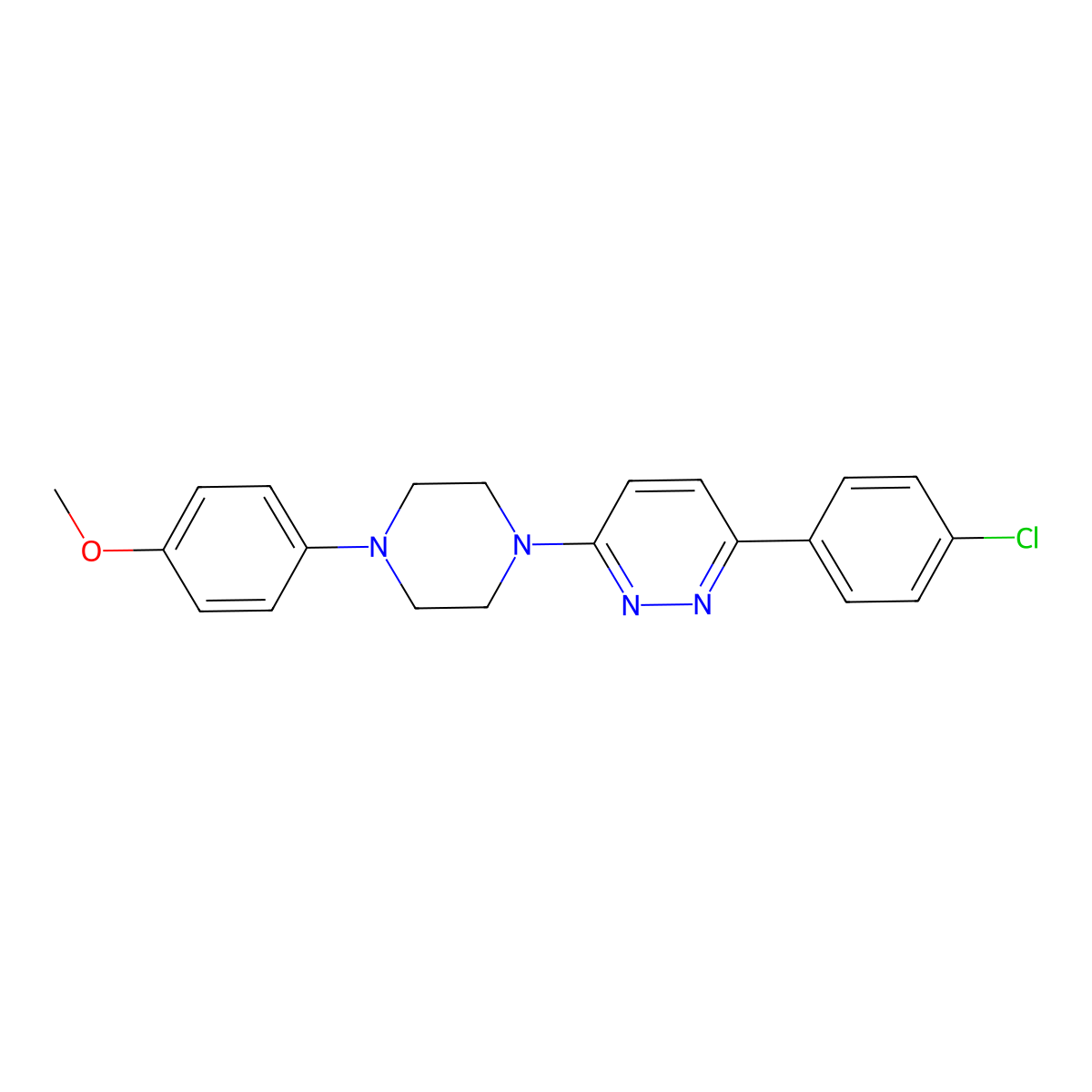 3-(4-Chlorophenyl)-6-[4-(4-methoxyphenyl)piperazin-1-yl]pyridazine molecular structure, CAS 1018127-52-0