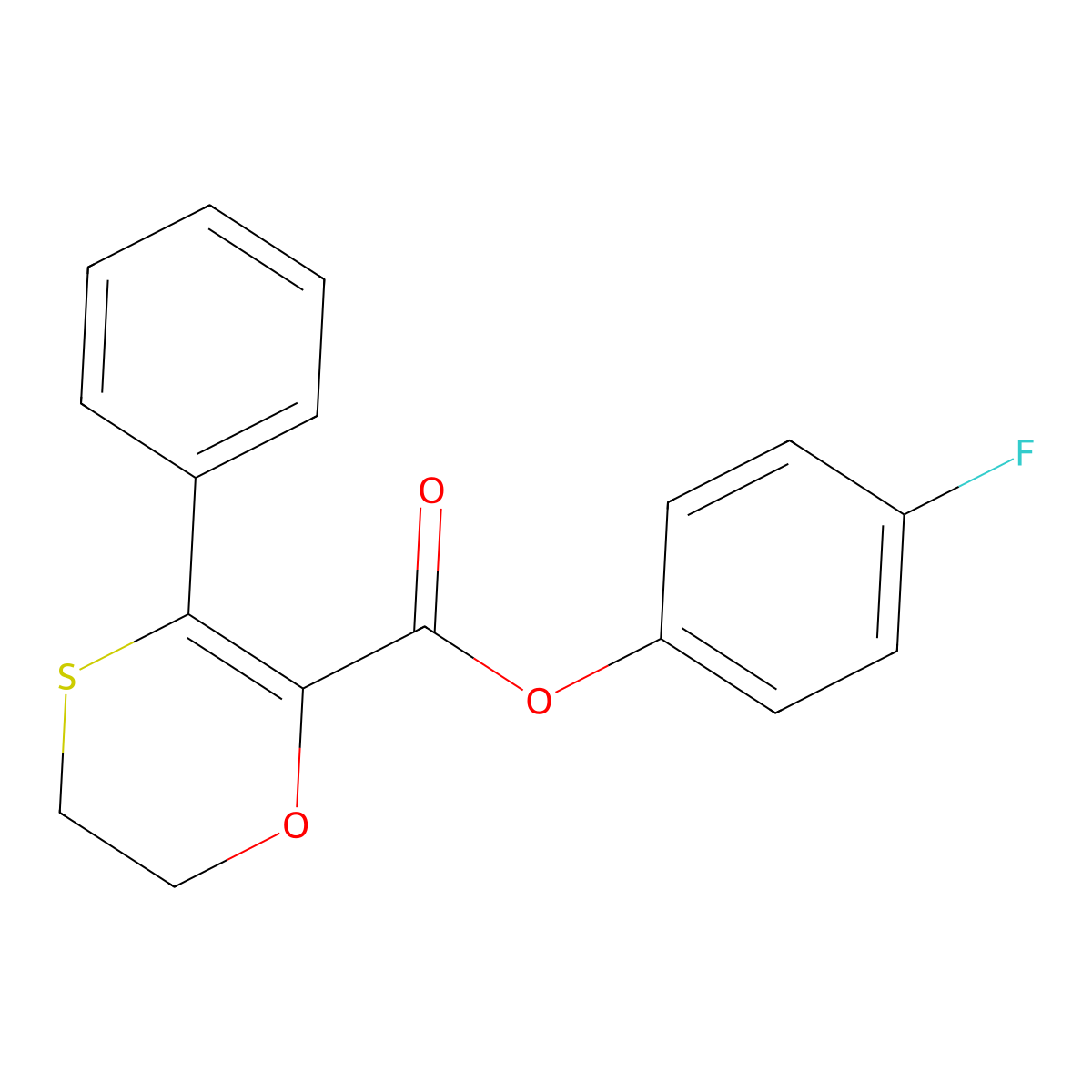 4-Fluorophenyl 3-phenyl-5,6-dihydro-1,4-oxathiine-2-carboxylate molecular structure, CAS 1018127-58-6