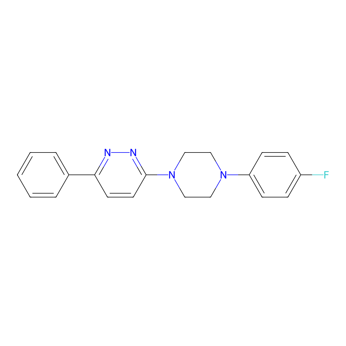 3-[4-(4-Fluorophenyl)piperazin-1-yl]-6-phenylpyridazine molecular structure, CAS 1018127-65-5