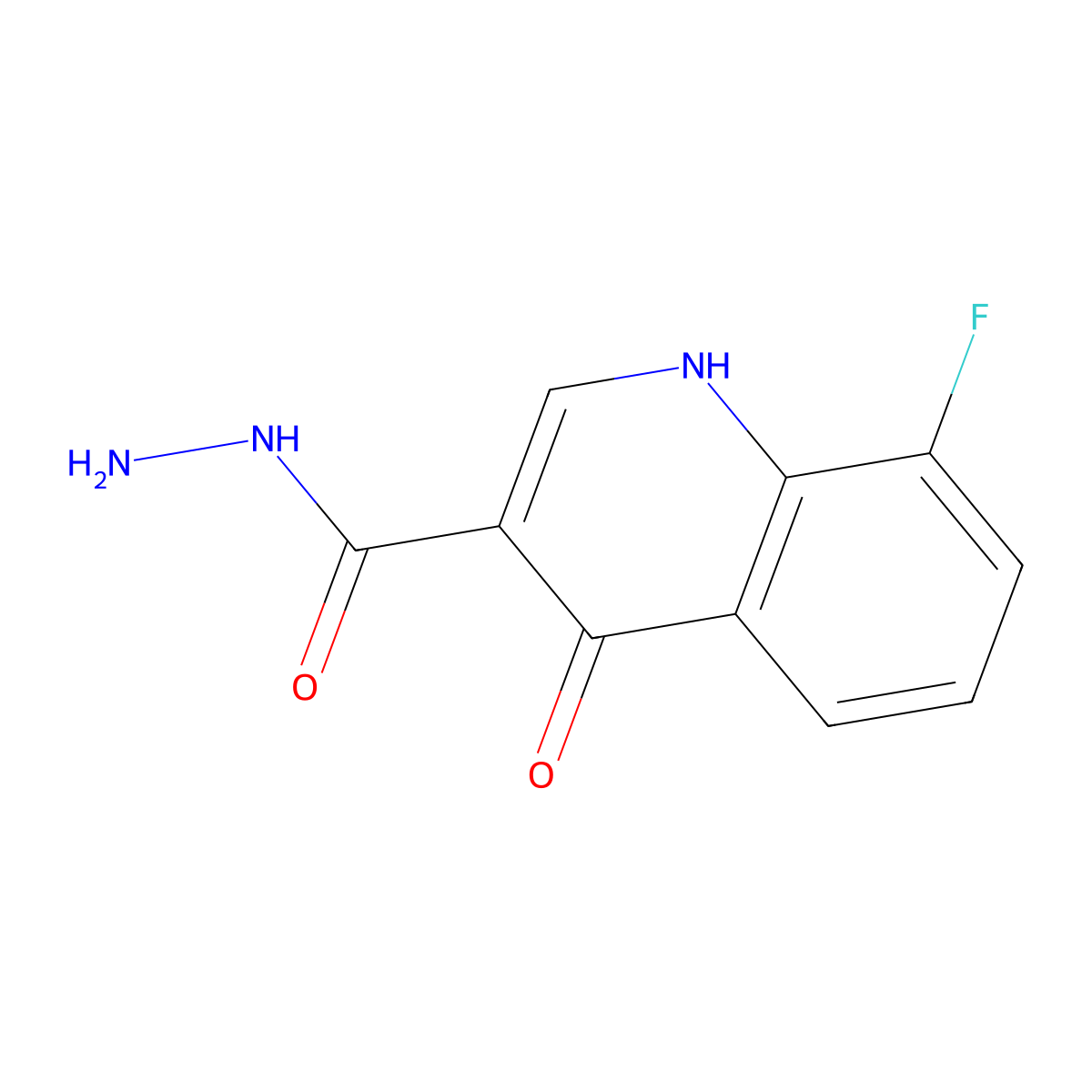 8-Fluoro-4-hydroxyquinoline-3-carbohydrazide molecular structure, CAS 1018127-67-7