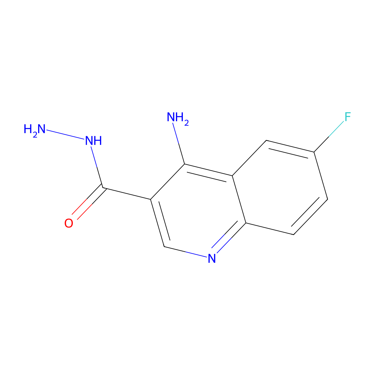 4-Amino-6-fluoroquinoline-3-carbohydrazide molecular structure, CAS 1018127-71-3