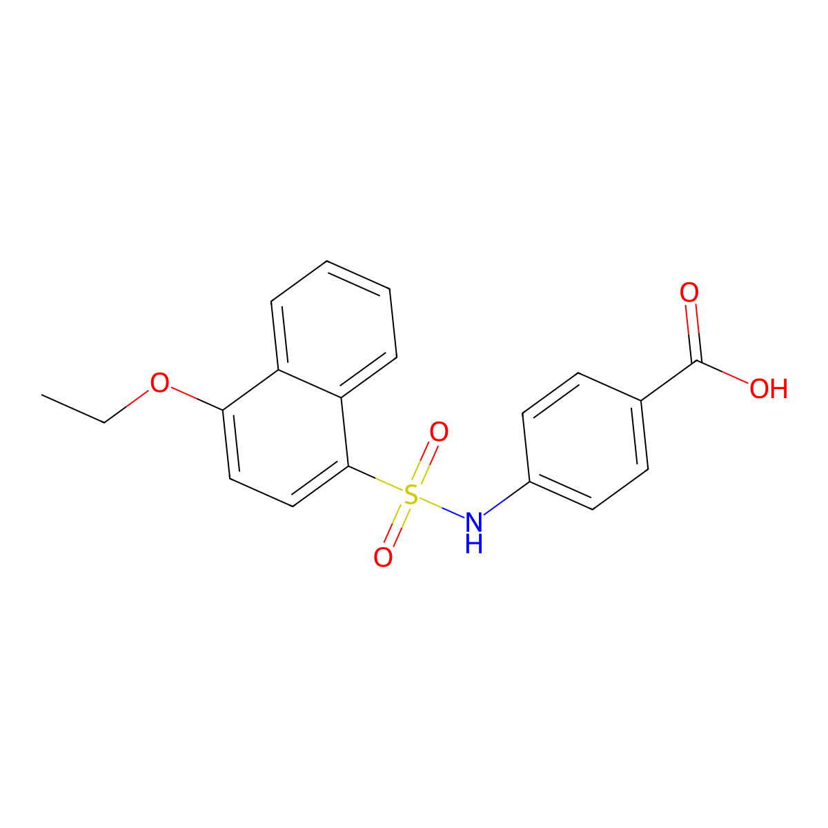 4-(4-Ethoxynaphthalene-1-sulfonamido)benzoic acid molecular structure, CAS 1018127-72-4
