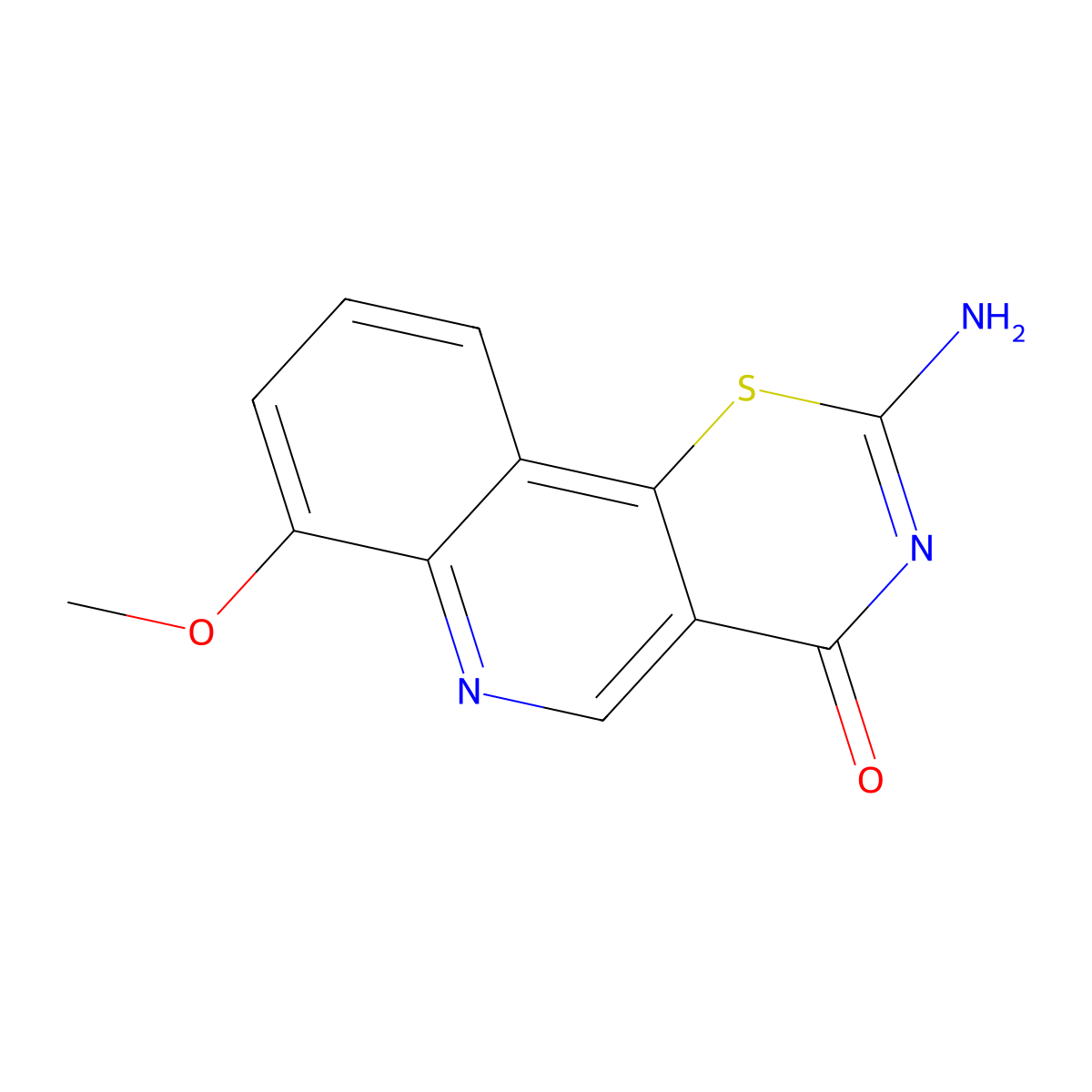 2-Amino-7-methoxy-4H-1,3-thiazino(5,6-c)quinolin-4-one molecular structure, CAS 1018127-79-1