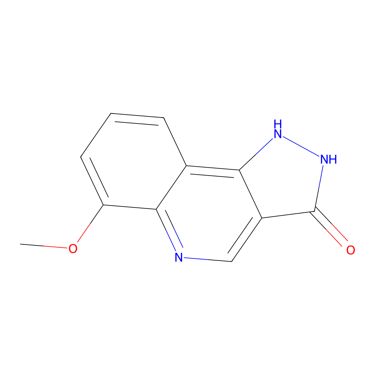 1,2-Dihydro-6-methoxy-3H-pyrazolo(4,3-c)quinolin-3-one molecular structure, CAS 1018127-83-7