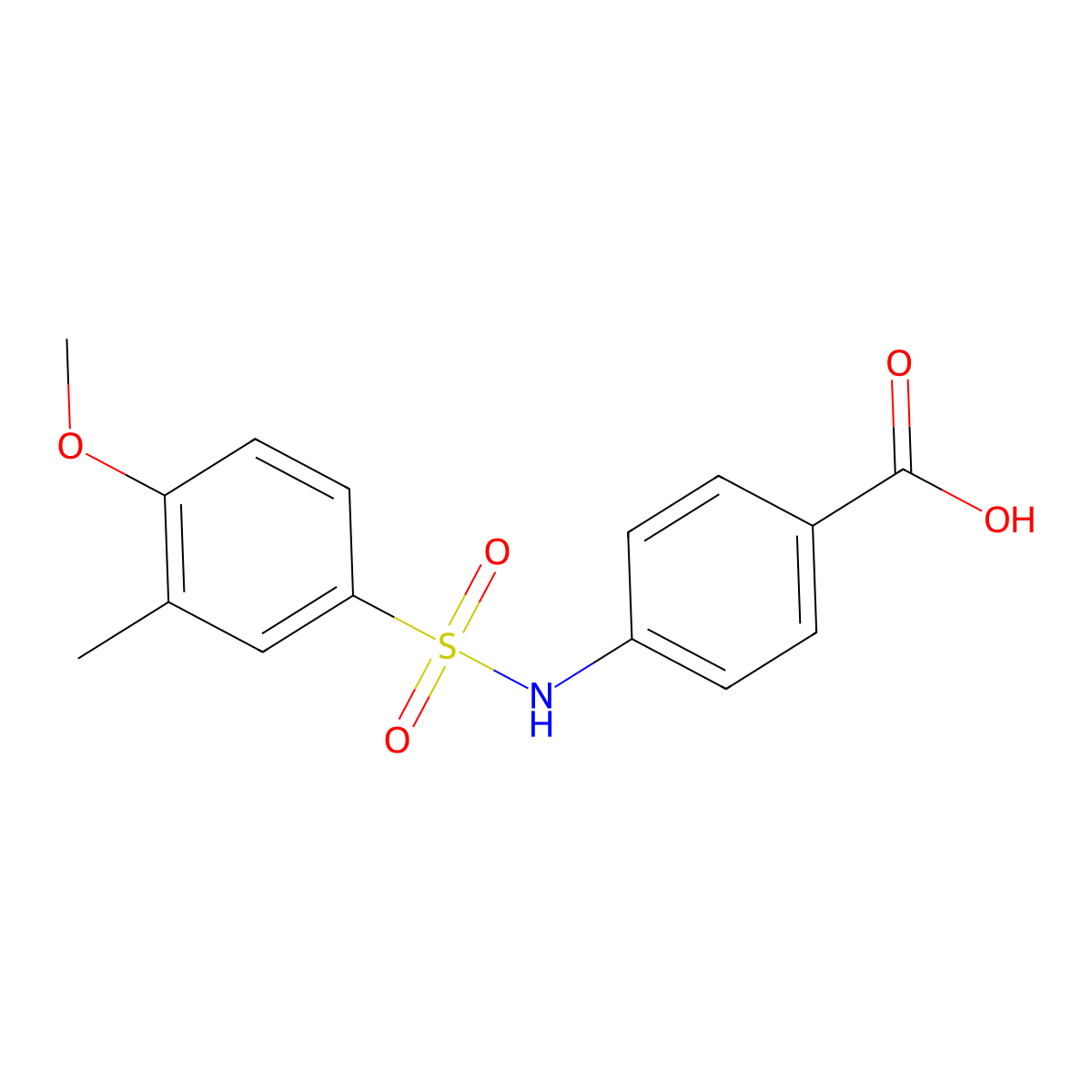 4-{[(4-Methoxy-3-methylphenyl)sulfonyl]amino}benzoic acid molecular structure, CAS 1018127-84-8
