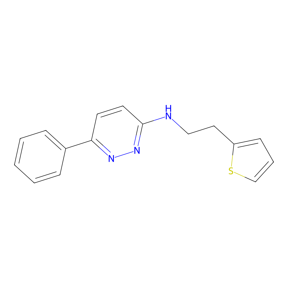 (6-Phenylpyridazin-3-yl)(2-(2-thienyl)ethyl)amine molecular structure, CAS 1018127-97-3