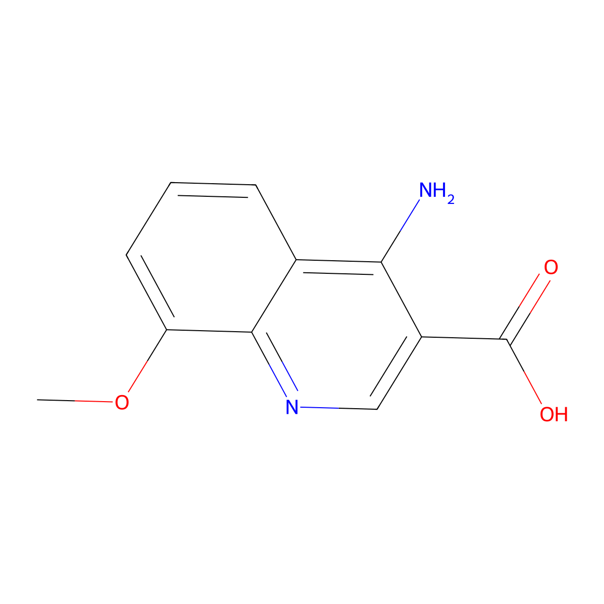 4-Amino-8-methoxyquinoline-3-carboxylic acid molecular structure, CAS 1018127-99-5