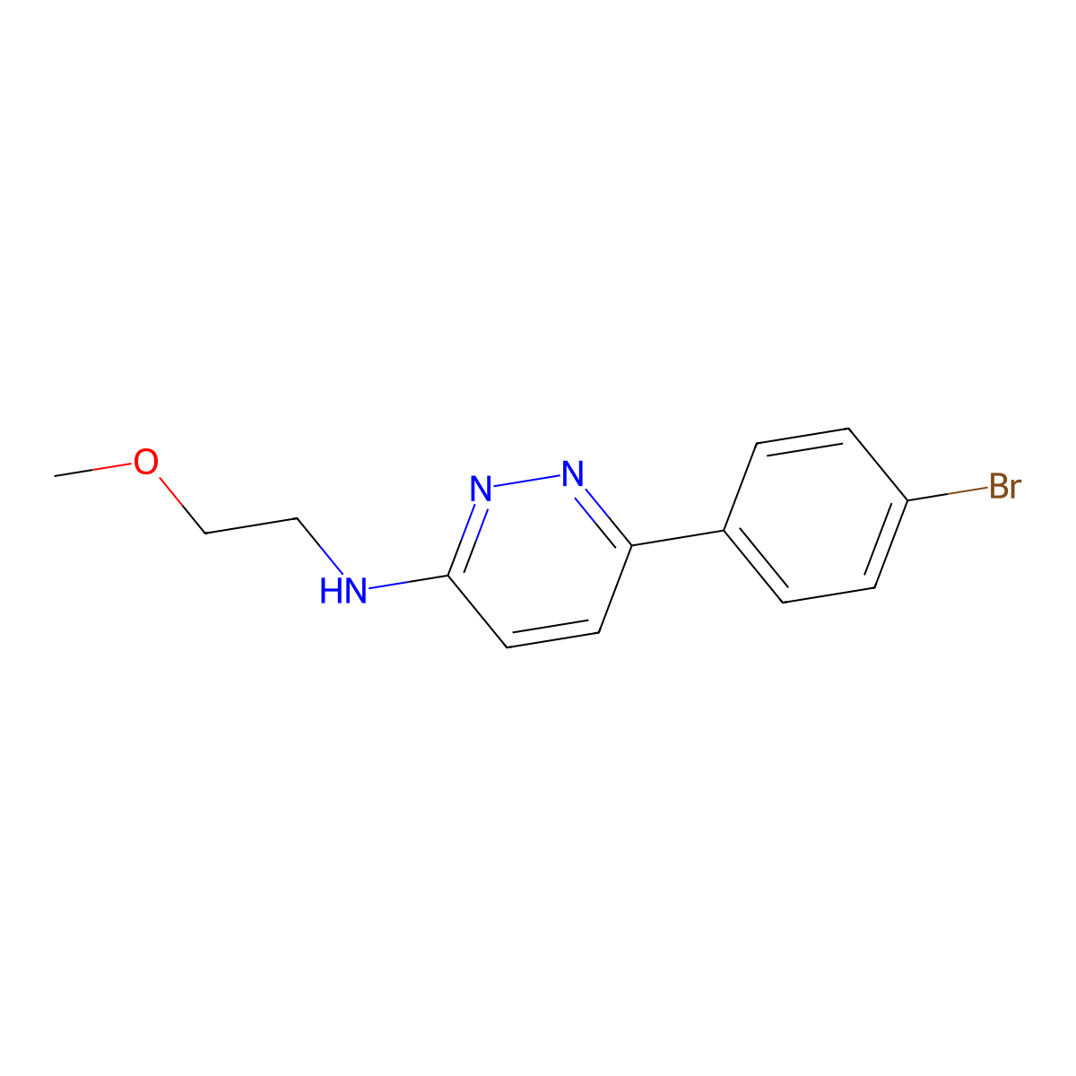 6-(4-bromophenyl)-N-(2-methoxyethyl)pyridazin-3-amine molecular structure, CAS 1018128-01-2