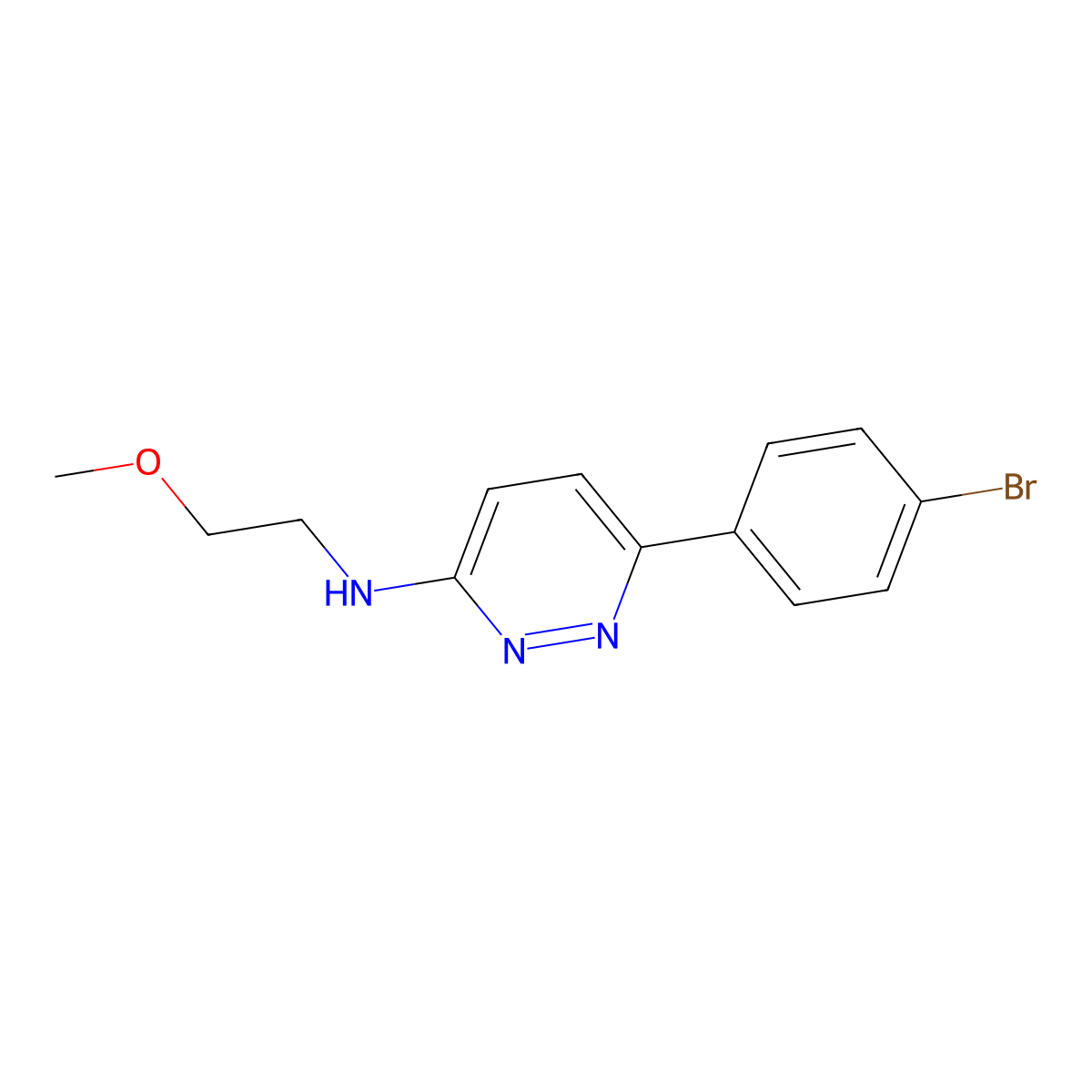 6-(4-bromophenyl)-N-(2-methoxyethyl)pyridazin-3-amine molecular structure, CAS 1018128-01-2
