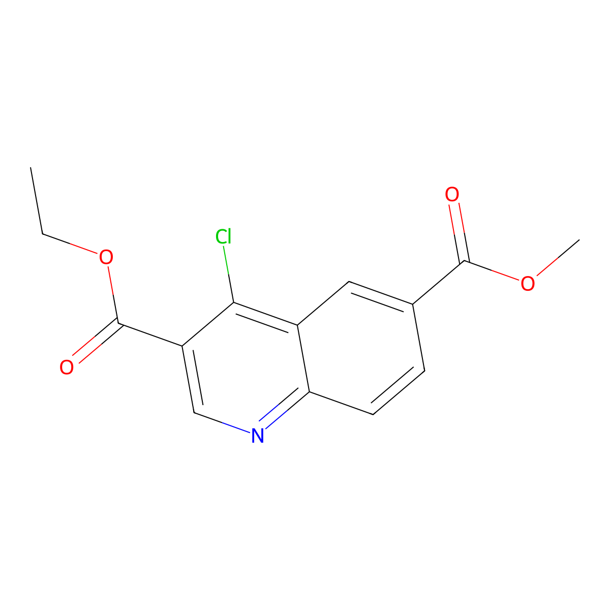 3-Ethyl 6-methyl 4-chloroquinoline-3,6-dicarboxylate molecular structure, CAS 1018128-03-4
