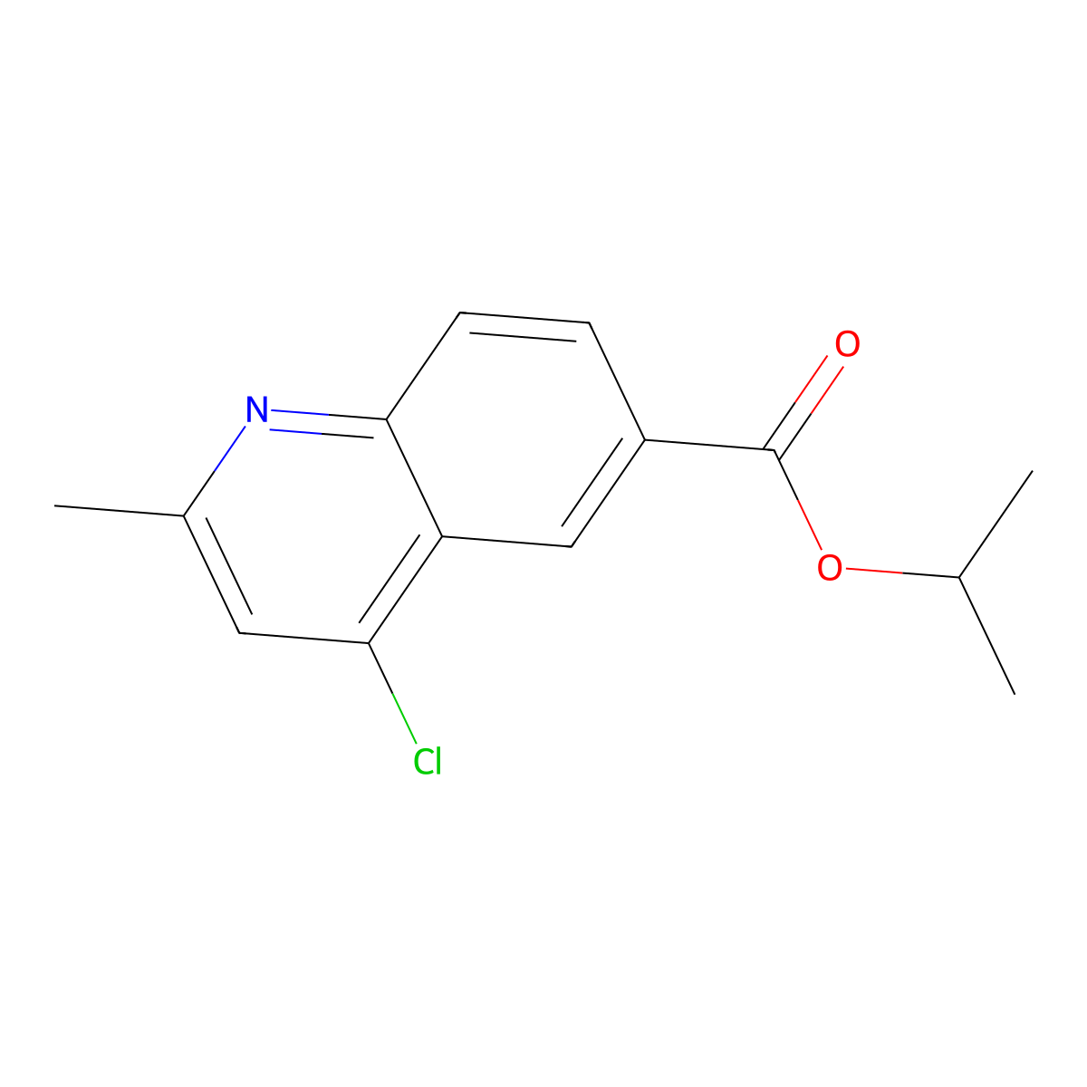 Isopropyl 4-chloro-2-methylquinoline-6-carboxylate molecular structure, CAS 1018128-07-8