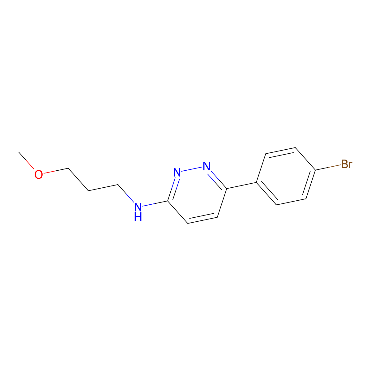 6-(4-bromophenyl)-N-(3-methoxypropyl)pyridazin-3-amine molecular structure, CAS 1018128-09-0