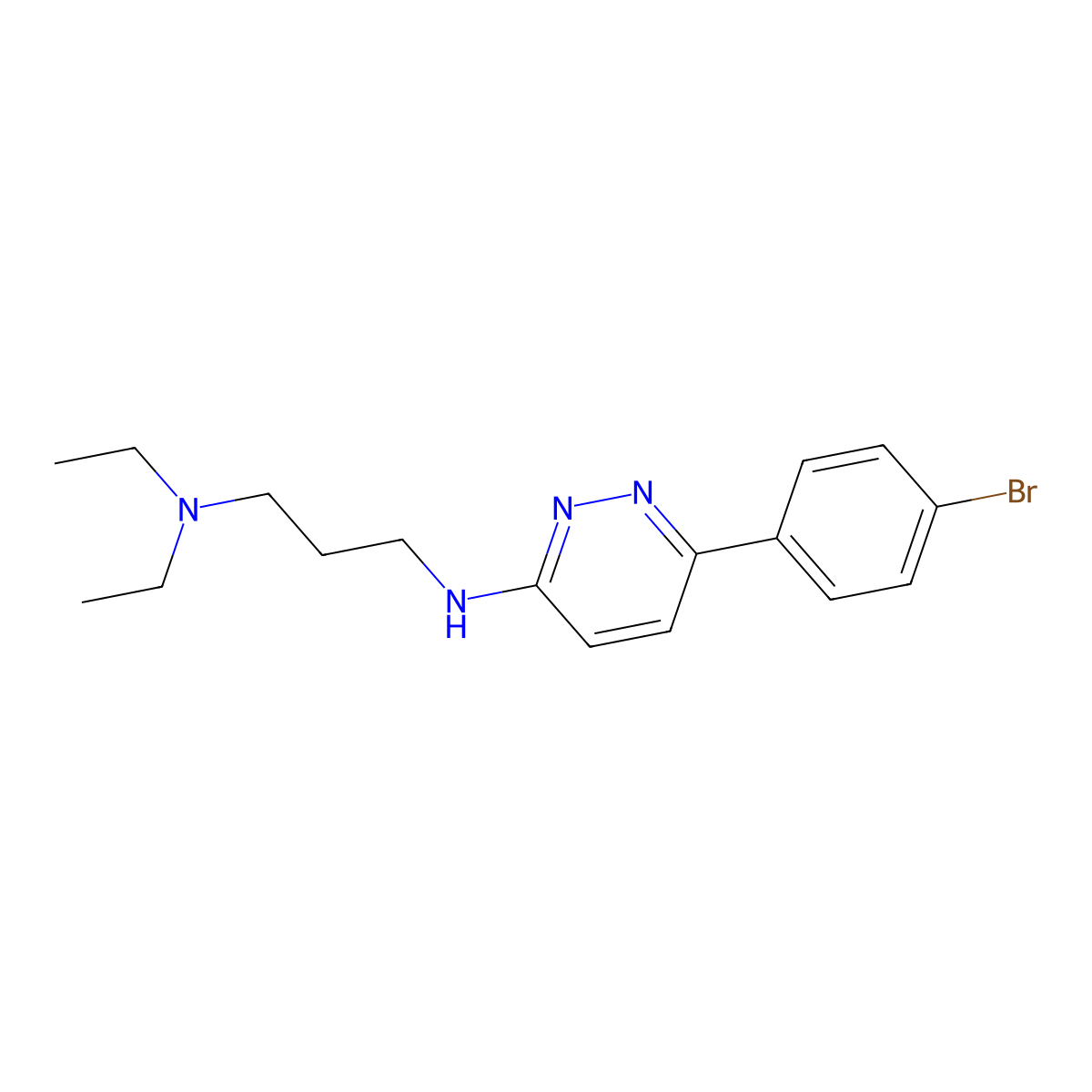 N'-[6-(4-bromophenyl)pyridazin-3-yl]-N,N-diethylpropane-1,3-diamine molecular structure, CAS 1018128-13-6