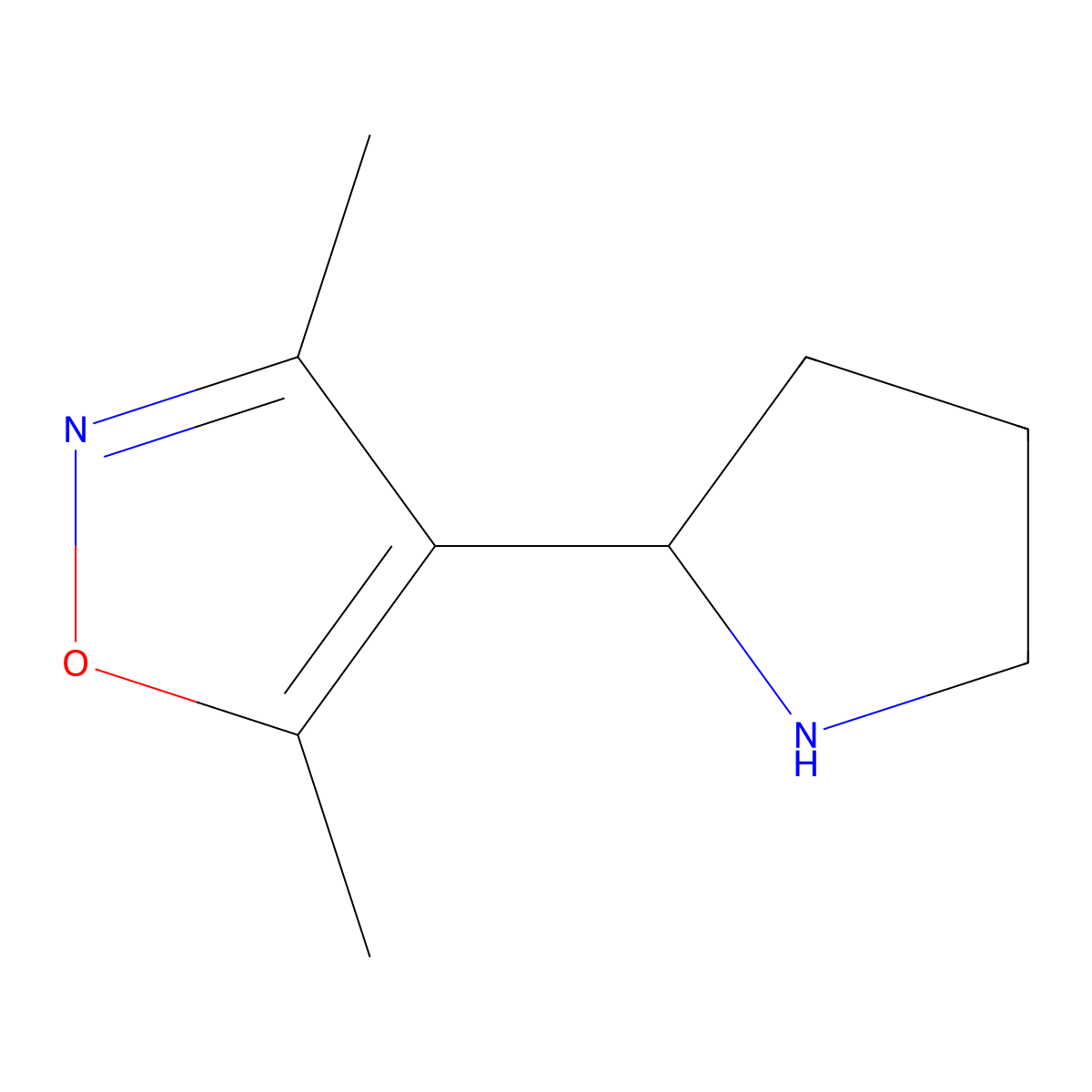 3,5-Dimethyl-4-pyrrolidin-2-ylisoxazole molecular structure, CAS 1018128-26-1