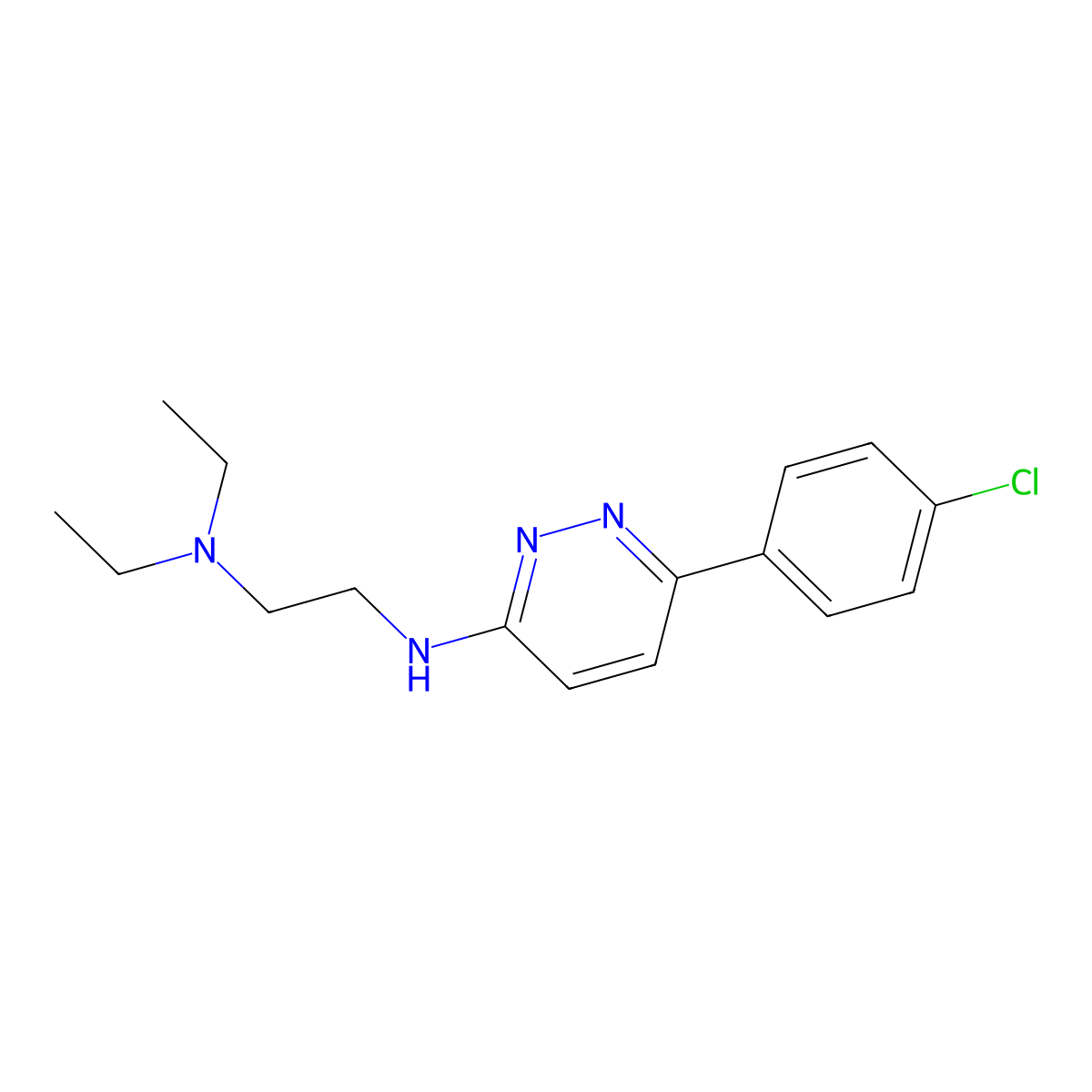 N'-[6-(4-chlorophenyl)pyridazin-3-yl]-N,N-diethylethane-1,2-diamine molecular structure, CAS 1018128-33-0