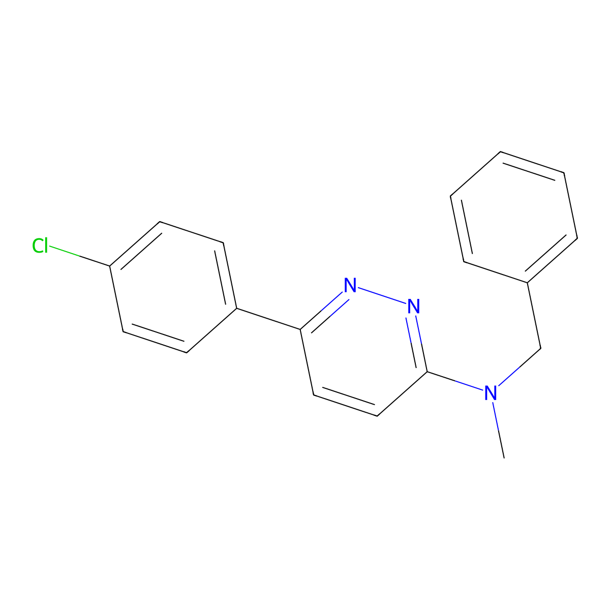 N-benzyl-6-(4-chlorophenyl)-N-methylpyridazin-3-amine molecular structure, CAS 1018128-36-3