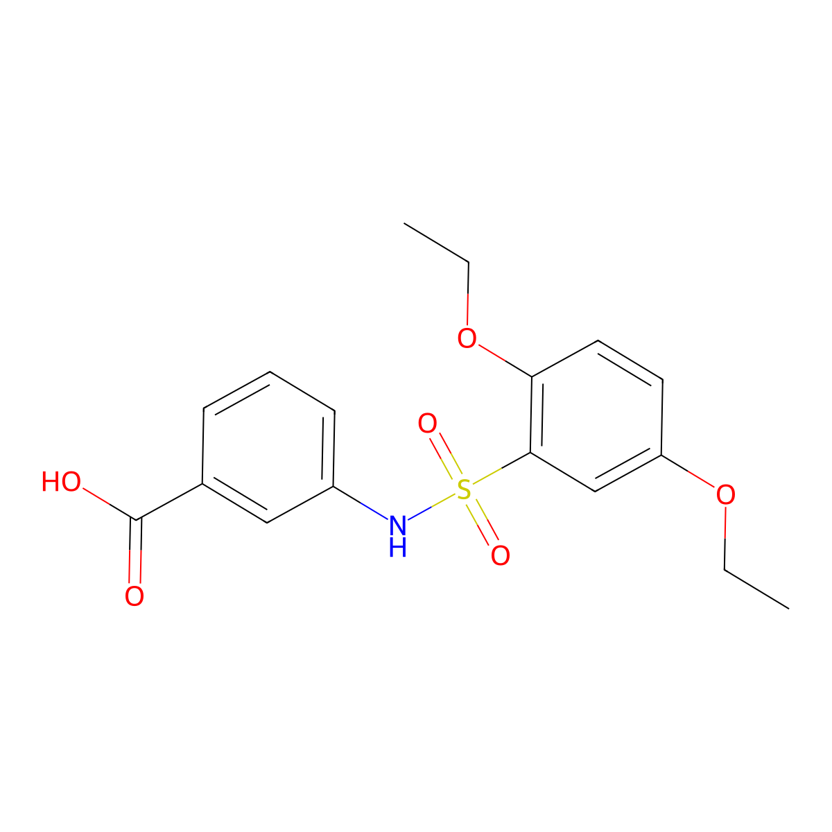 3-(2,5-Diethoxybenzenesulfonamido)benzoic acid molecular structure, CAS 1018128-38-5