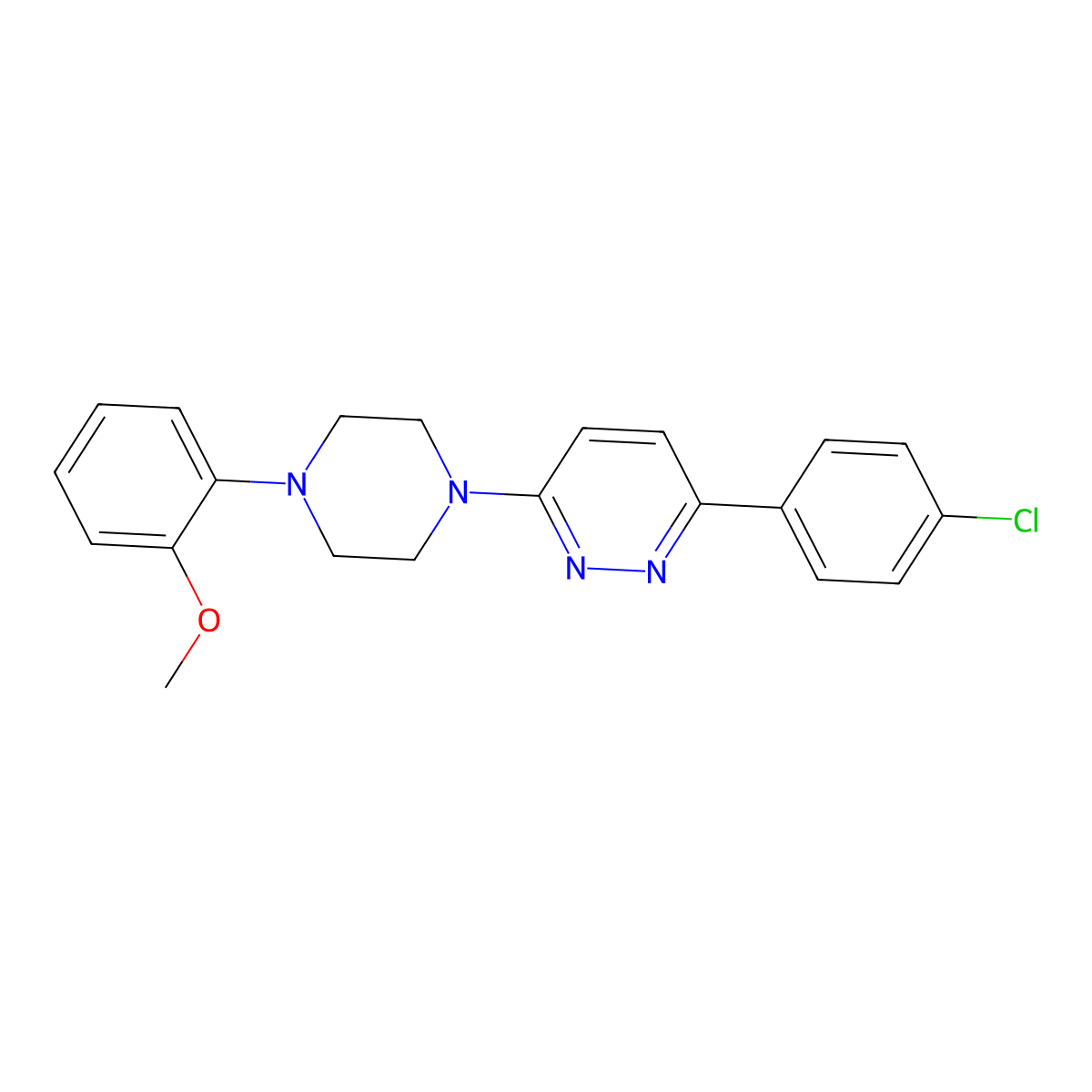 3-(4-Chlorophenyl)-6-[4-(2-methoxyphenyl)piperazin-1-yl]pyridazine molecular structure, CAS 1018128-42-1