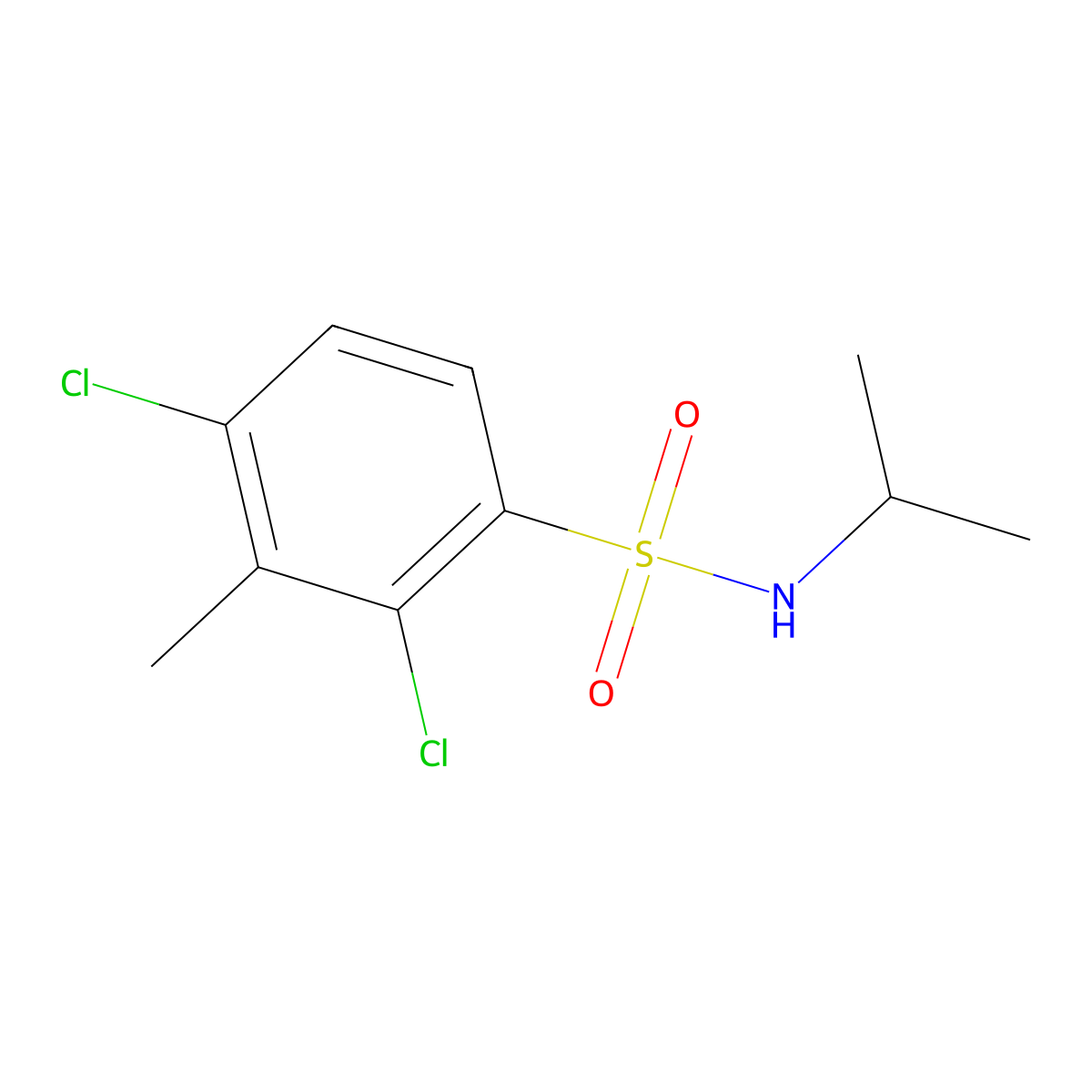 2,4-dichloro-N-isopropyl-3-methylbenzenesulfonamide molecular structure, CAS 1018128-80-7