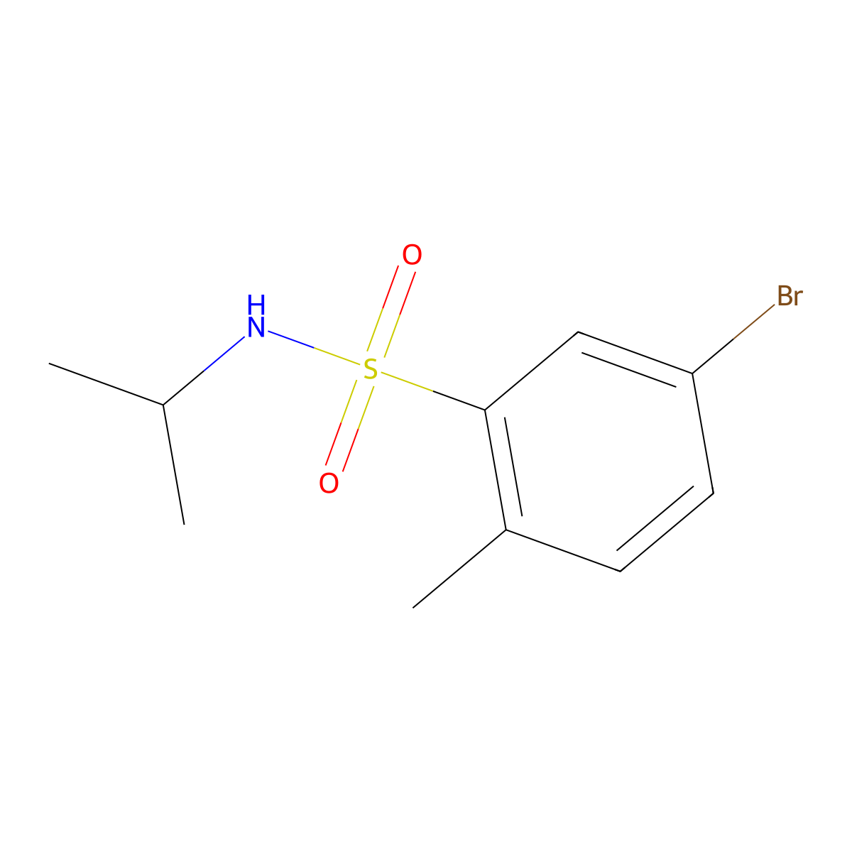 5-bromo-N-isopropyl-2-methylbenzenesulfonamide molecular structure, CAS 1018128-97-6