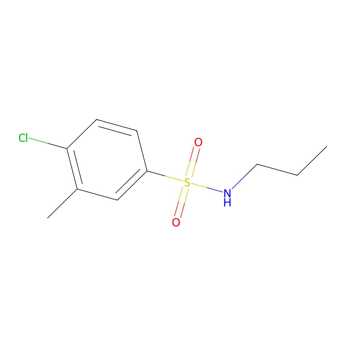 4-chloro-3-methyl-N-propylbenzenesulfonamide molecular structure, CAS 1018129-17-3