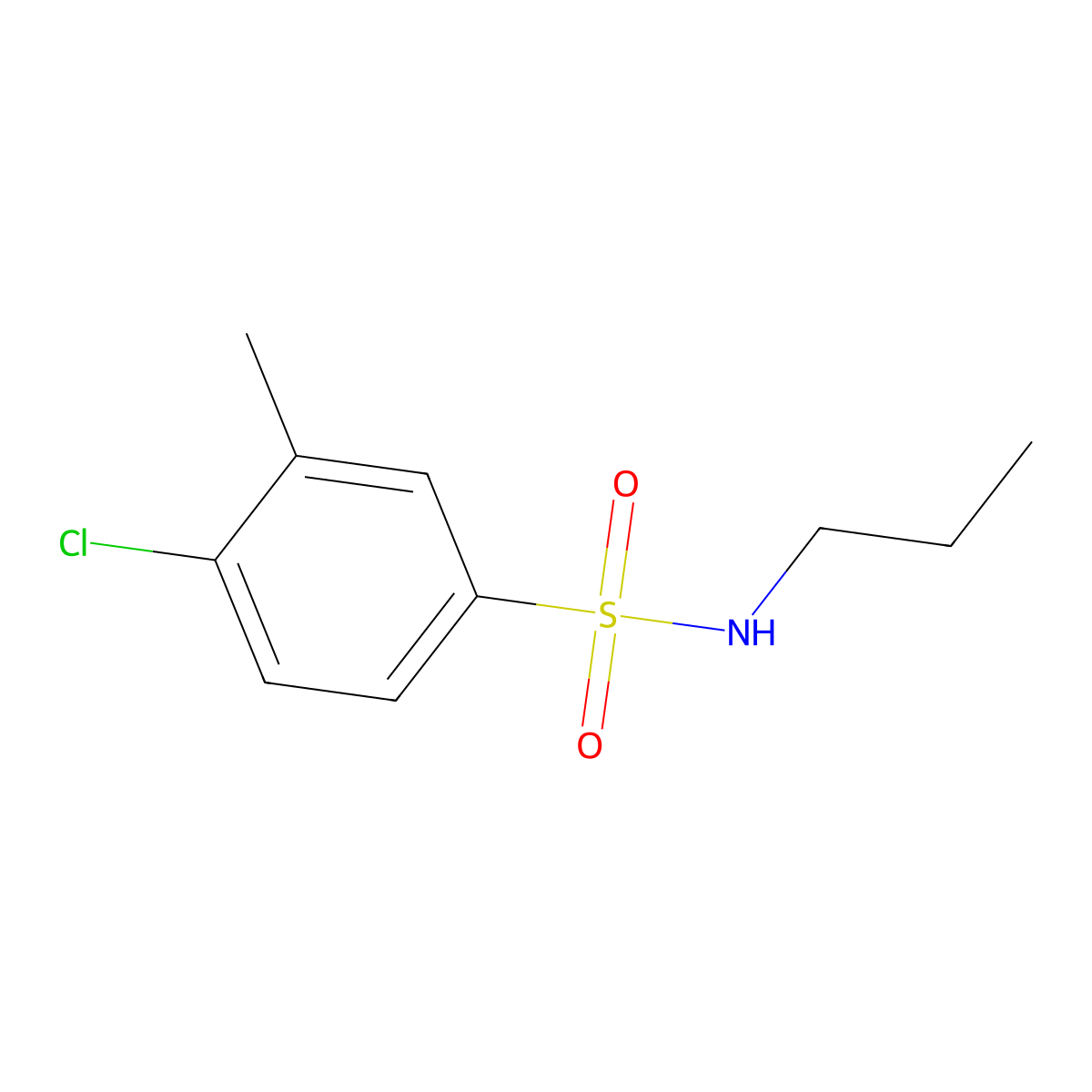 4-chloro-3-methyl-N-propylbenzenesulfonamide molecular structure, CAS 1018129-17-3