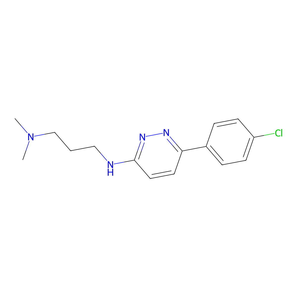 N'-[6-(4-chlorophenyl)pyridazin-3-yl]-N,N-dimethylpropane-1,3-diamine molecular structure, CAS 1018129-36-6