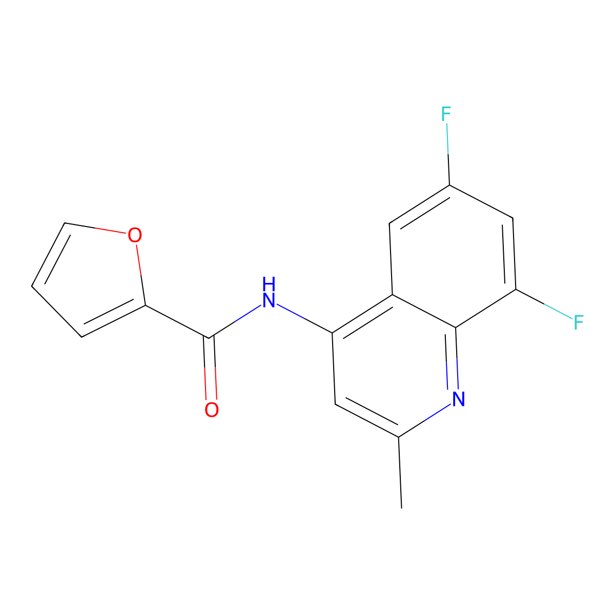 N-(6,8-difluoro-2-methylquinolin-4-yl)furan-2-carboxamide molecular structure, CAS 1018129-40-2
