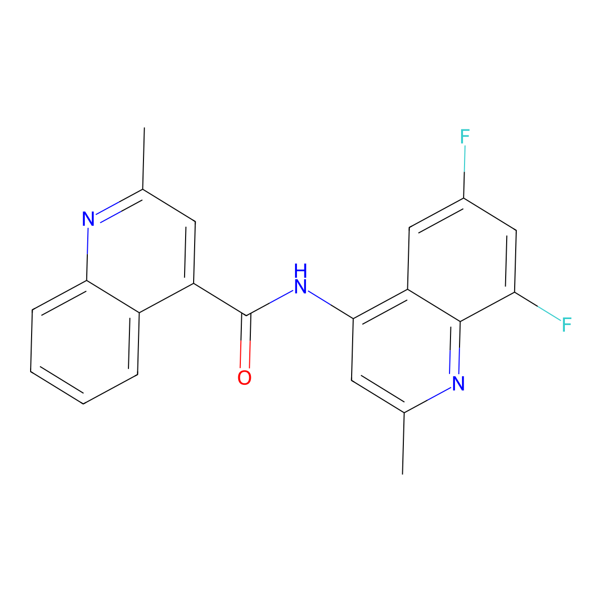 N-(6,8-difluoro-2-methylquinolin-4-yl)-2-methylquinoline-4-carboxamide molecular structure, CAS 1018129-44-6