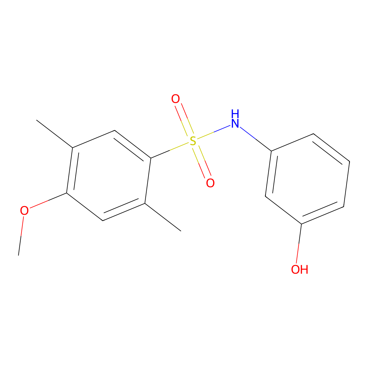 N-(3-hydroxyphenyl)-4-methoxy-2,5-dimethylbenzenesulfonamide molecular structure, CAS 1018129-81-1