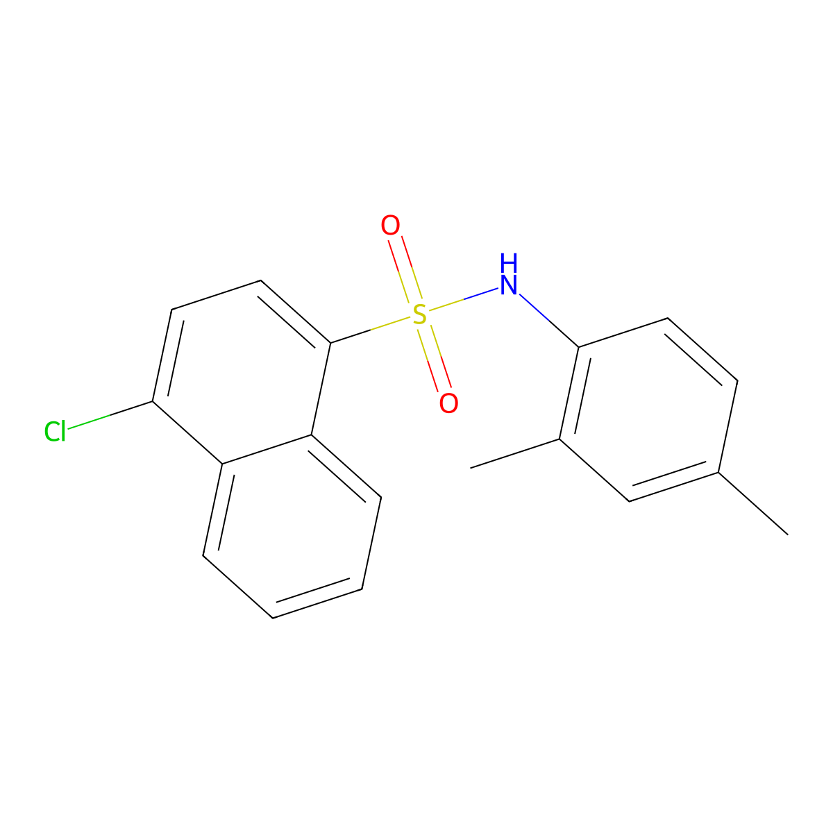 4-chloro-N-(2,4-dimethylphenyl)naphthalene-1-sulfonamide molecular structure, CAS 1018129-94-6