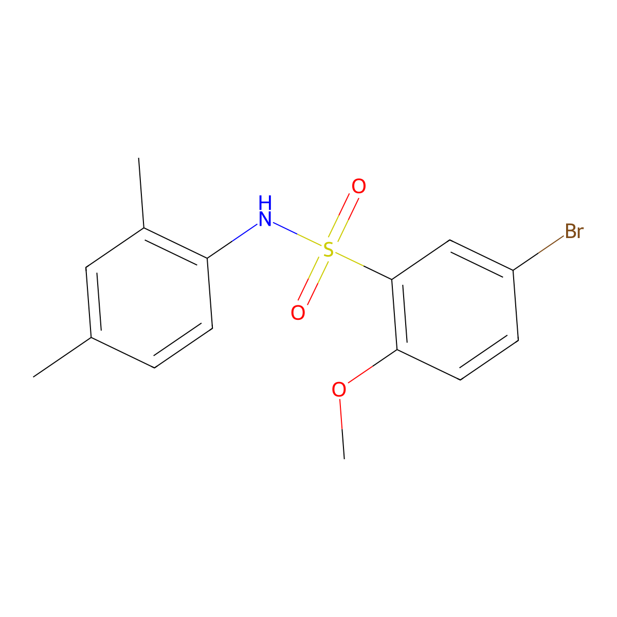 5-bromo-N-(2,4-dimethylphenyl)-2-methoxybenzenesulfonamide molecular structure, CAS 1018130-01-2