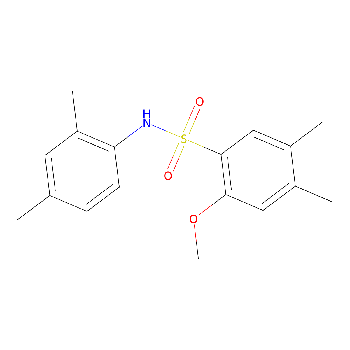 N-(2,4-dimethylphenyl)-2-methoxy-4,5-dimethylbenzenesulfonamide molecular structure, CAS 1018130-08-9