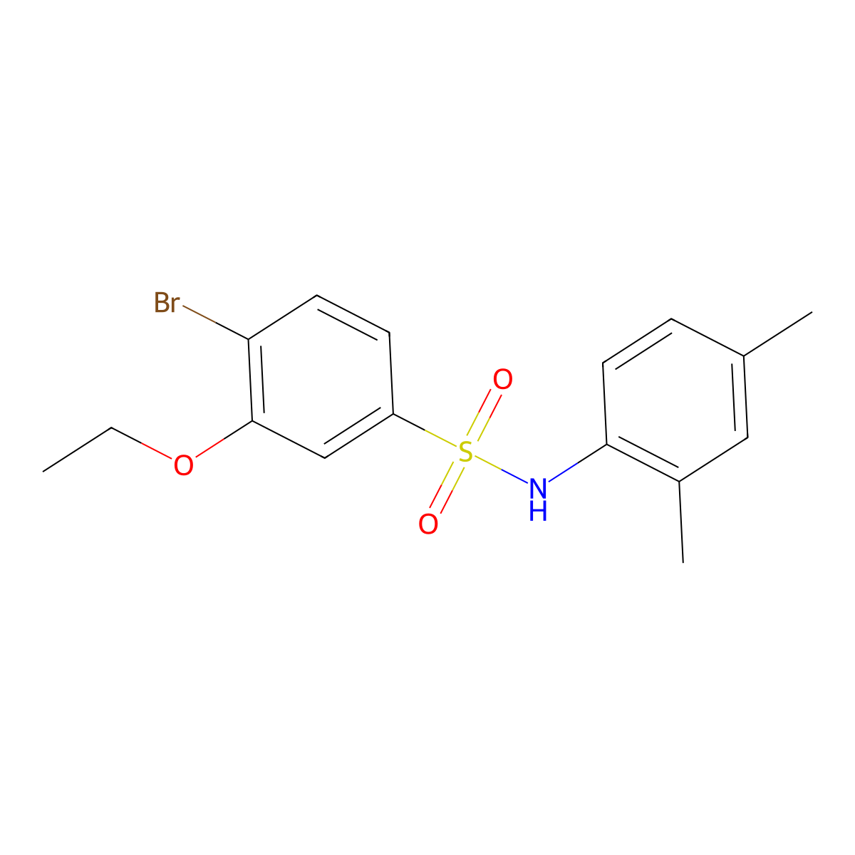 4-bromo-N-(2,4-dimethylphenyl)-3-ethoxybenzenesulfonamide molecular structure, CAS 1018130-17-0