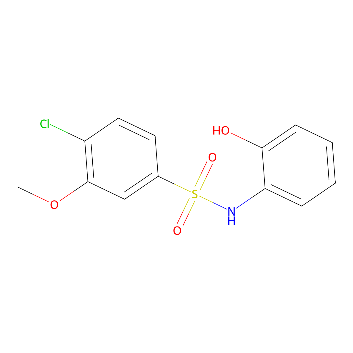 4-chloro-N-(2-hydroxyphenyl)-3-methoxybenzenesulfonamide molecular structure, CAS 1018130-21-6