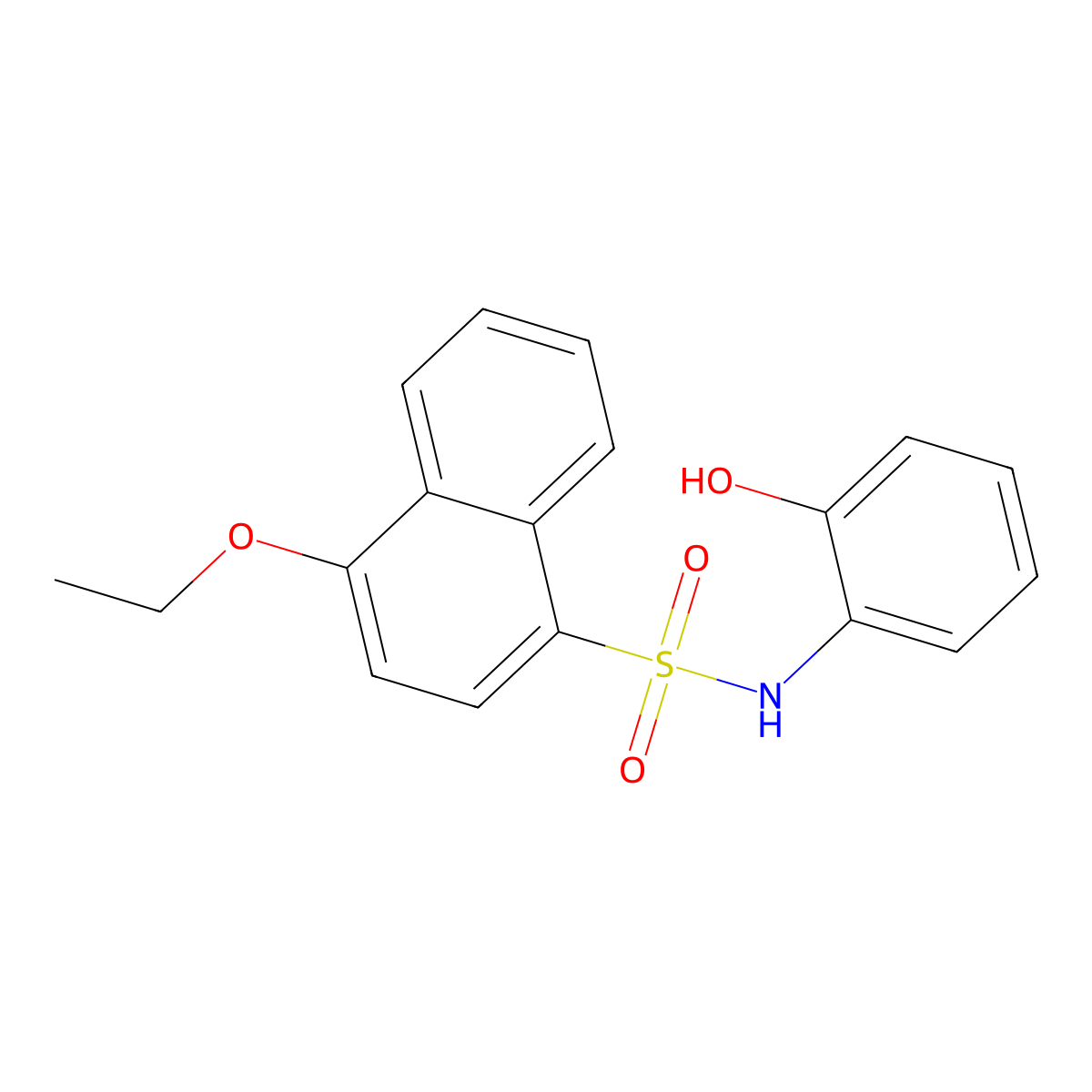 4-ethoxy-N-(2-hydroxyphenyl)-1-naphthalenesulfonamide molecular structure, CAS 1018130-26-1