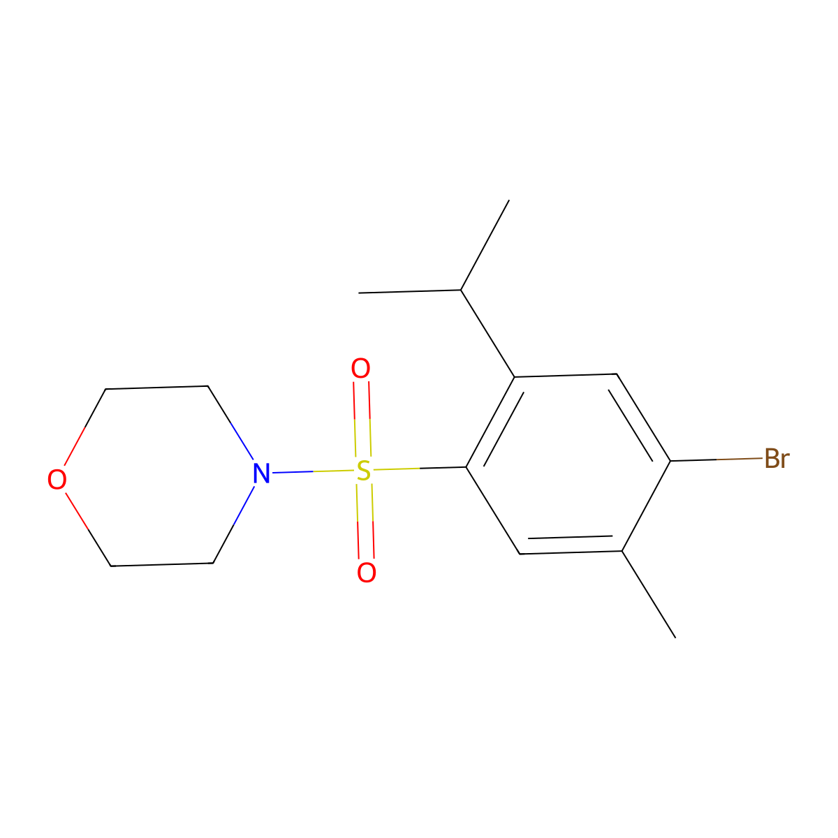 4-[(4-Bromo-2-isopropyl-5-methylphenyl)sulfonyl]morpholine molecular structure, CAS 1018130-48-7