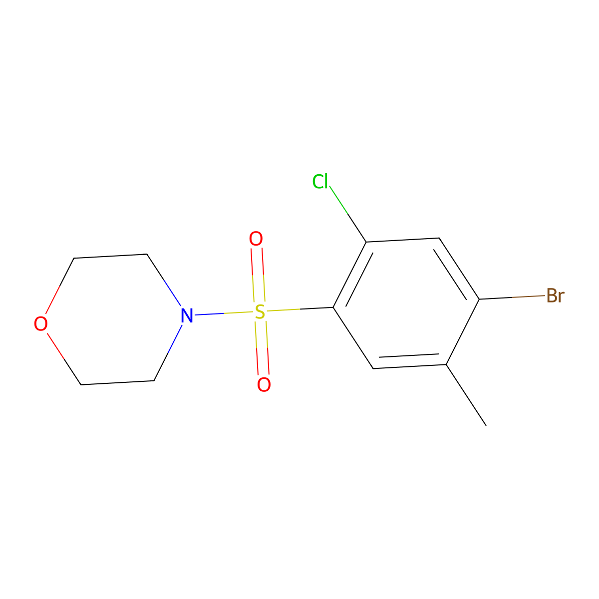 4-[(4-Bromo-2-chloro-5-methylphenyl)sulfonyl]morpholine molecular structure, CAS 1018130-99-8