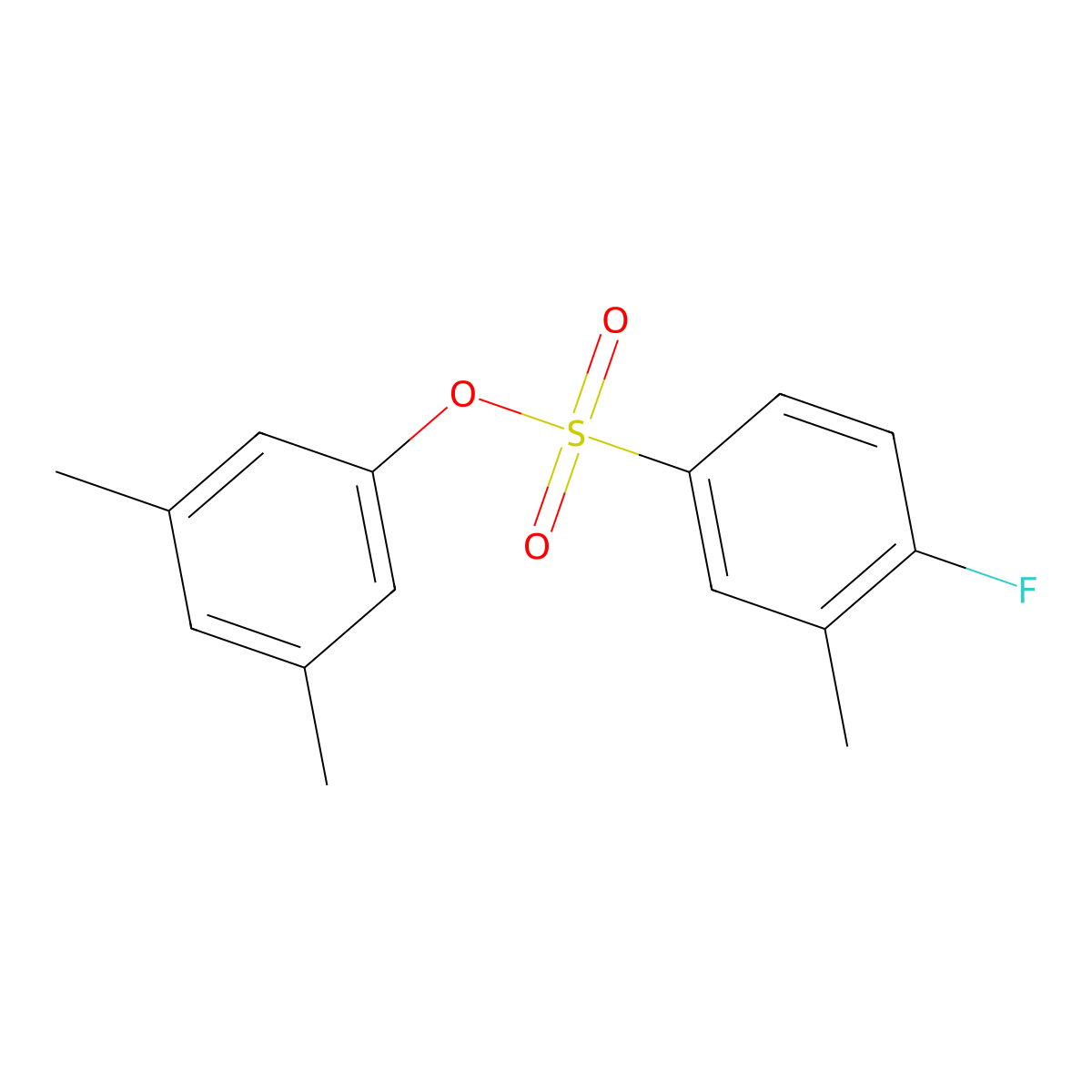 3,5-Dimethylphenyl 4-fluoro-3-methylbenzenesulfonate molecular structure, CAS 1018131-07-1