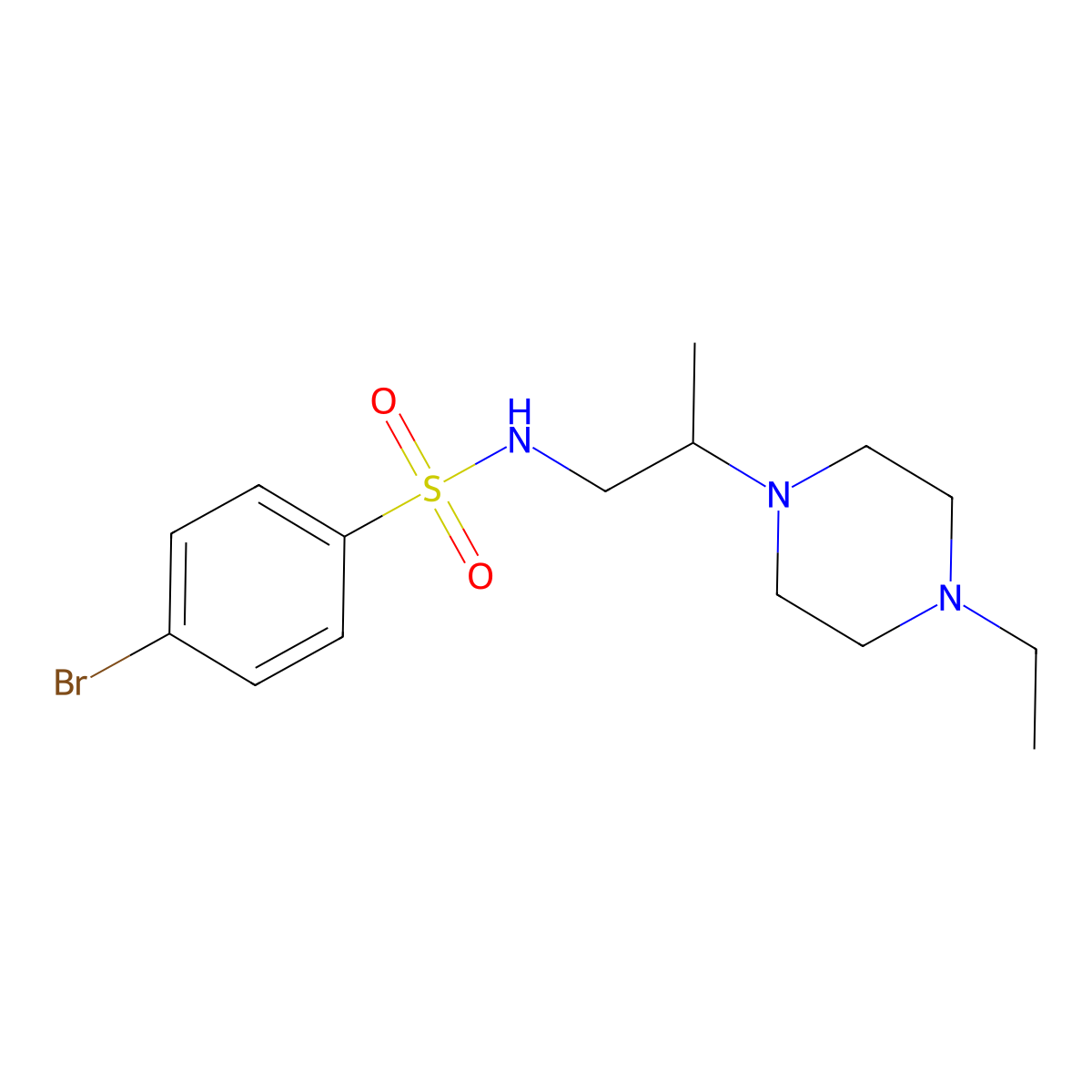 4-bromo-N-[2-(4-ethylpiperazin-1-yl)propyl]benzenesulfonamide molecular structure, CAS 1018131-60-6