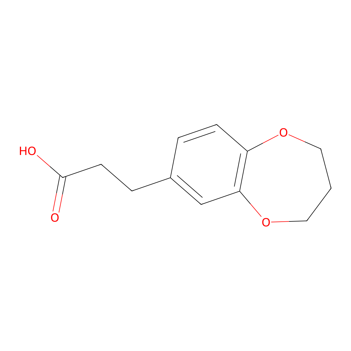 3-(3,4-dihydro-2H-1,5-benzodioxepin-7-yl)propanoic acid molecular structure, CAS 1018131-87-7