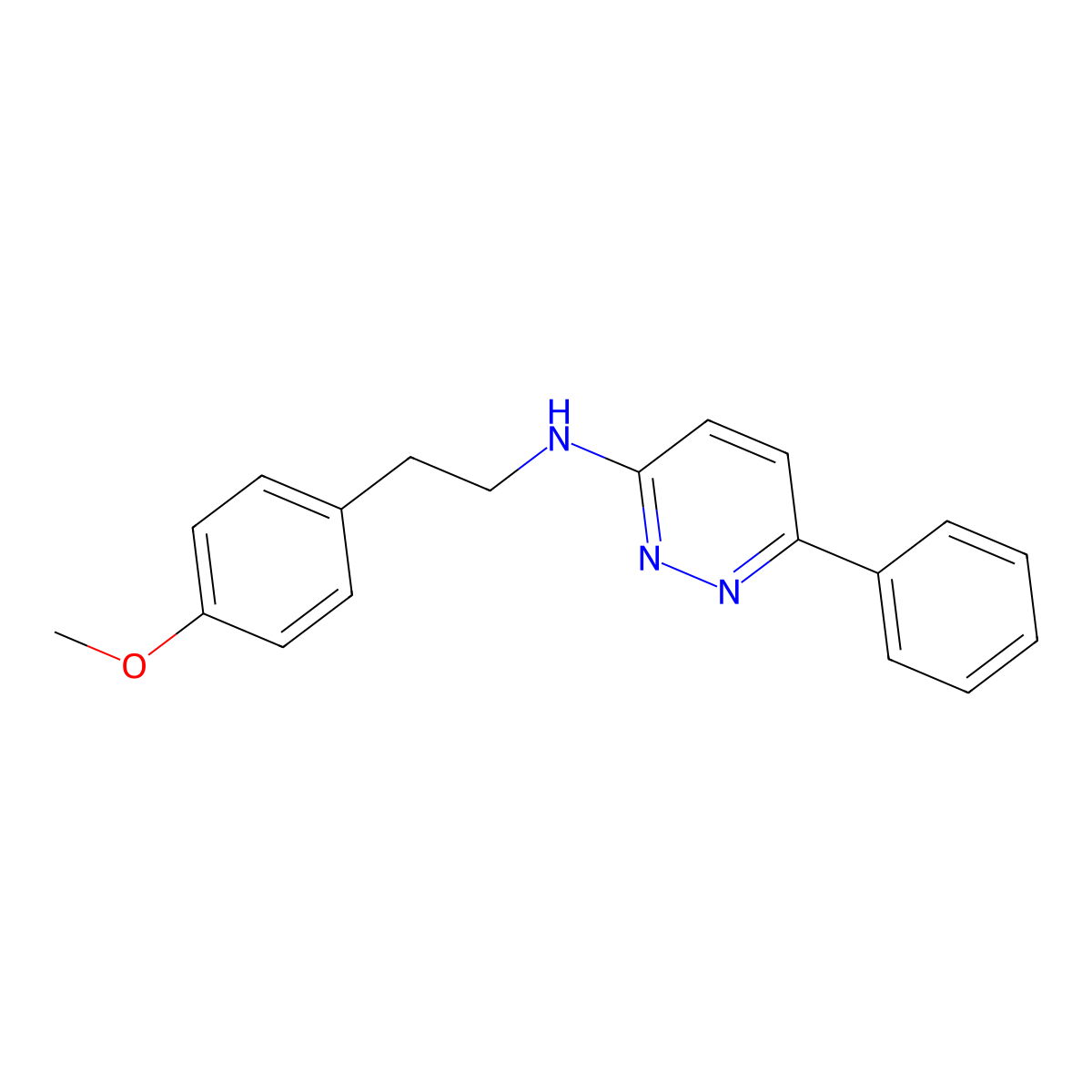 N-[2-(4-methoxyphenyl)ethyl]-6-phenylpyridazin-3-amine molecular structure, CAS 1018132-08-5