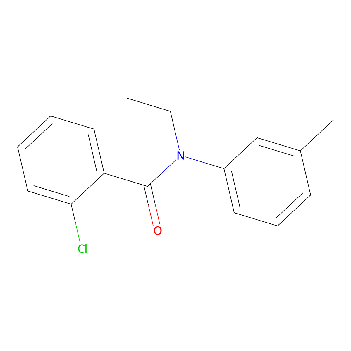 2-chloro-N-ethyl-N-(3-methylphenyl)benzamide molecular structure, CAS 1018134-12-7