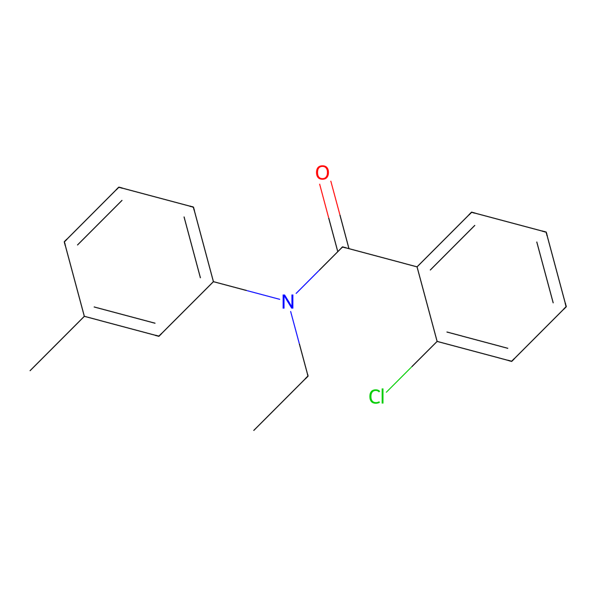 2-chloro-N-ethyl-N-(3-methylphenyl)benzamide molecular structure, CAS 1018134-12-7