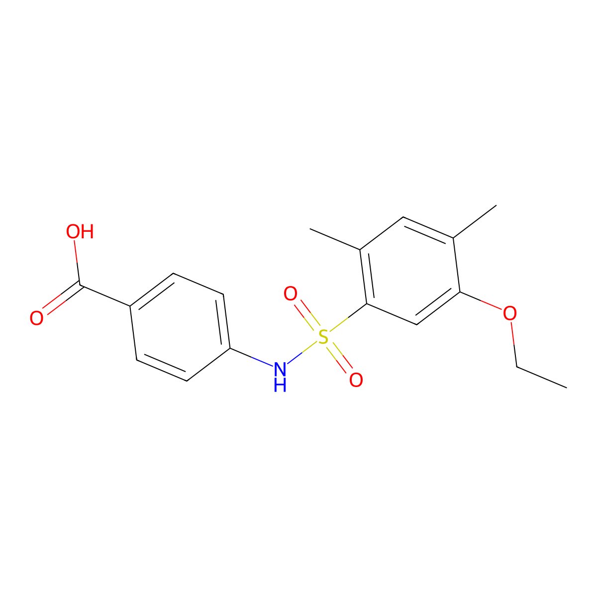 4-(5-Ethoxy-2,4-dimethylbenzenesulfonamido)benzoic acid molecular structure, CAS 1018134-57-0