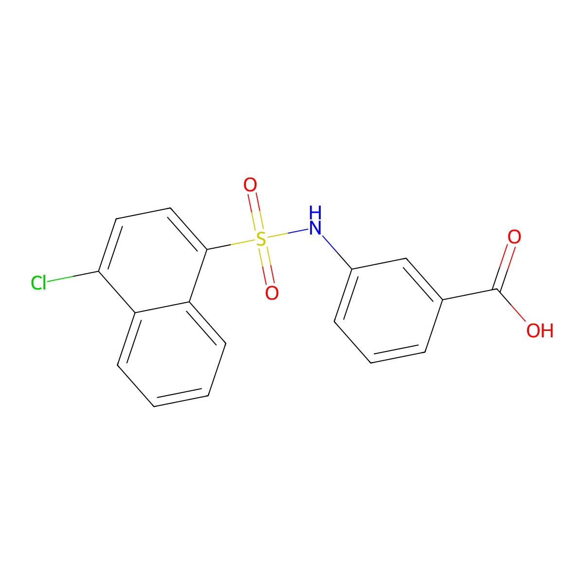 3-(4-Chloronaphthalene-1-sulfonamido)benzoic acid molecular structure, CAS 1018134-73-0