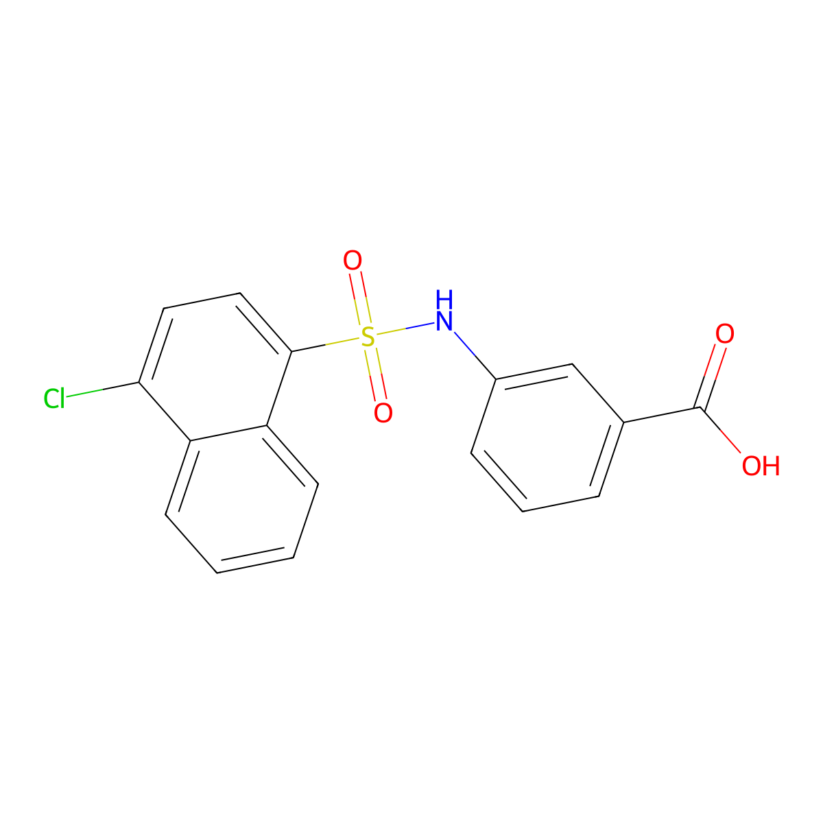 3-(4-Chloronaphthalene-1-sulfonamido)benzoic acid molecular structure, CAS 1018134-73-0
