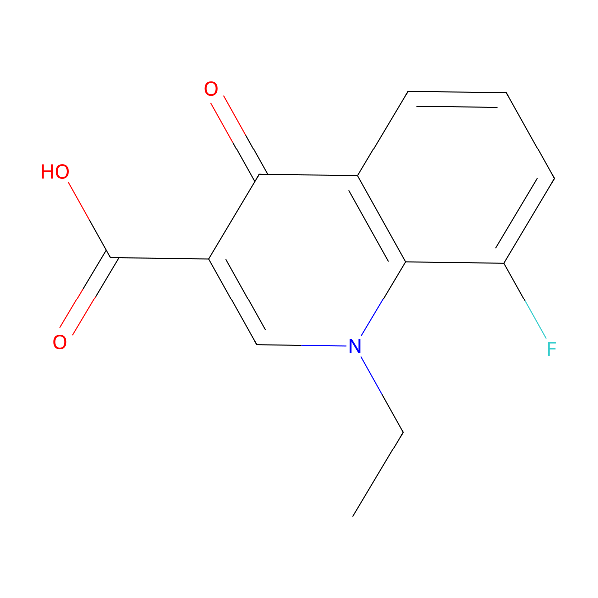 1-Ethyl-8-fluoro-4-oxo-1,4-dihydroquinoline-3-carboxylic acid molecular structure, CAS 1018135-10-8
