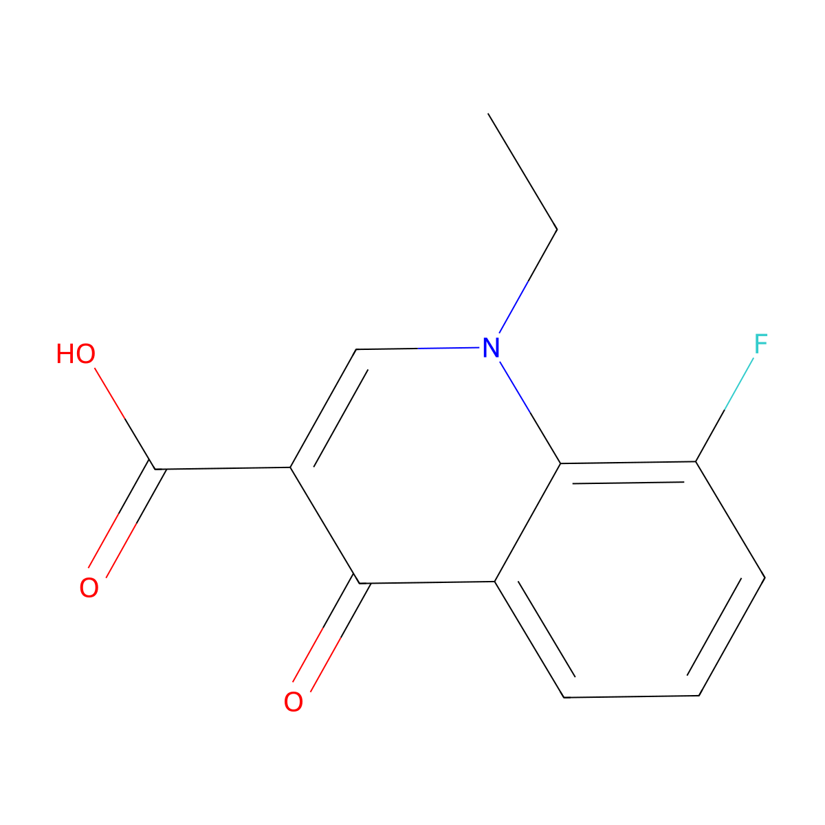1-Ethyl-8-fluoro-4-oxo-1,4-dihydroquinoline-3-carboxylic acid molecular structure, CAS 1018135-10-8