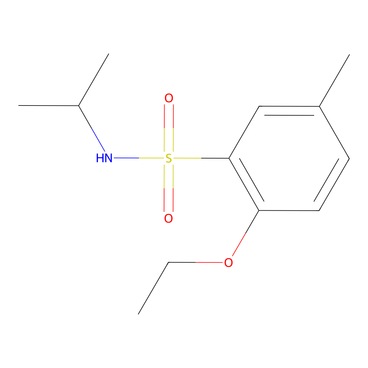 2-ethoxy-N-isopropyl-5-methylbenzenesulfonamide molecular structure, CAS 1018135-14-2